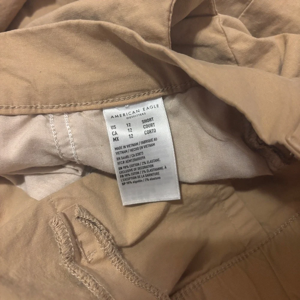 American Eagle High-Waisted Stovepipe Stretch Pants Womens SZ 12 Sort Tan wide - Picture 5 of 8